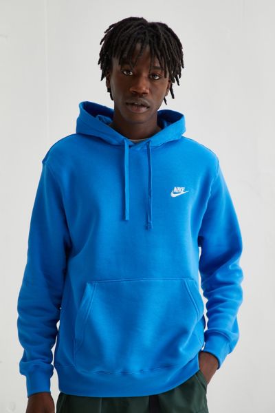Nike Sportswear Club Logo-embroidered Cotton-blend Jersey Hoodie In Slate