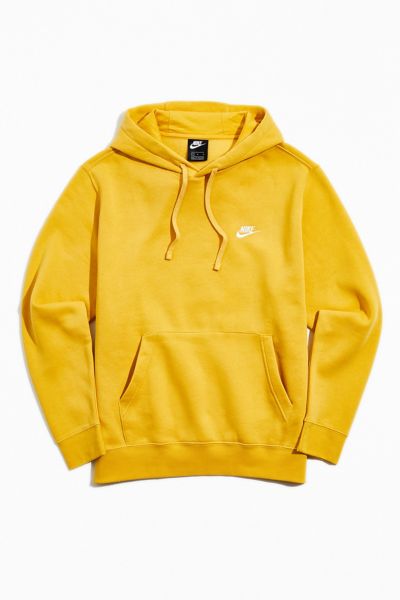 Nike Sportswear Club Fleece Hoodie Sweatshirt In Mustard