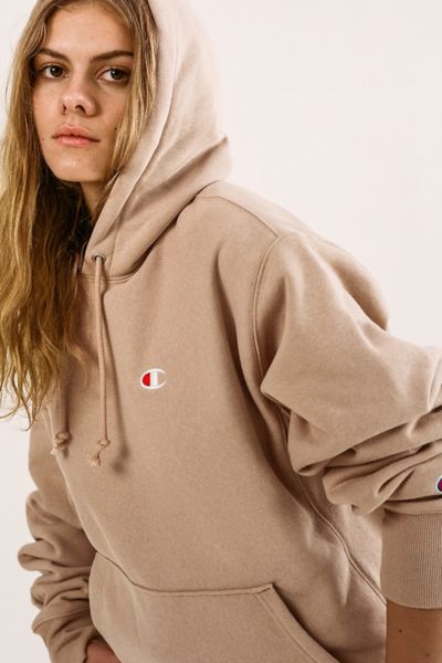 tortur dobbelt største Champion Classic Logo Patch Fleece Hoodie Sweatshirt In Beige | ModeSens