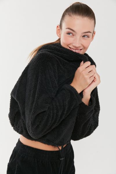 faux fur hoodie sweatshirt