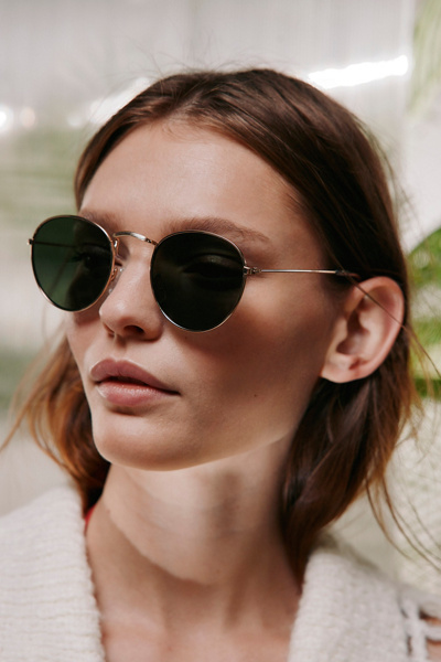Urban Outfitters Billie Metal Round Sunglasses In Black  display picture 3
