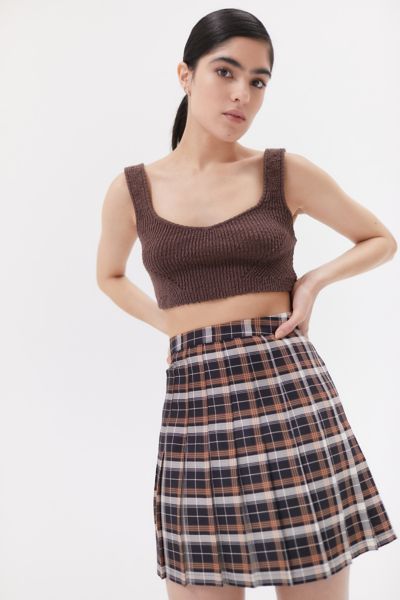 Urban Outfitters Uo Mary Plaid Pleated Mini Skirt In Black Multi ModeSens