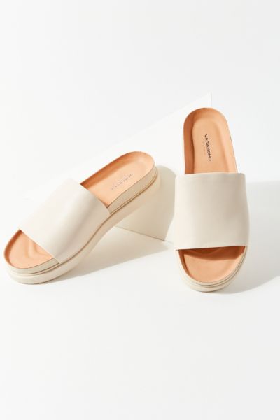 Vagabond Shoemakers Erin Leather Slide Sandal In Ivory