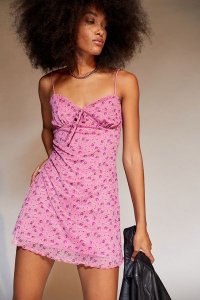 Urban Outfitters Uo Elodie Printed Mini Dress In Pink