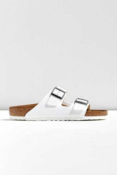 Birkenstock Arizona Patent Sliders In White
