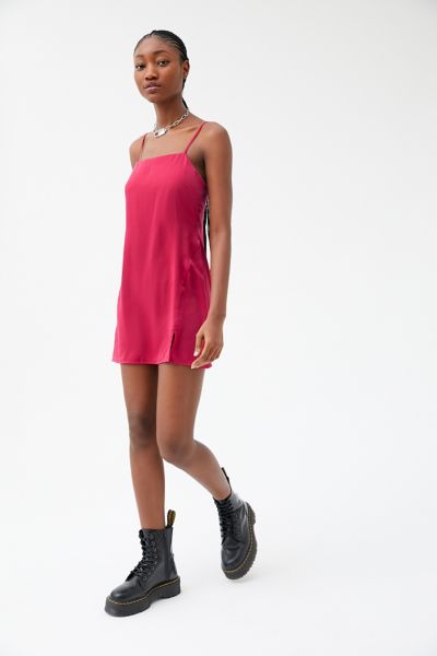 straight neck slip dress