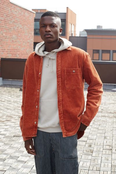 Urban Outfitters Uo Corduroy Work Shirt In Rust | ModeSens