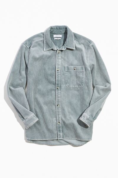 Corduroy Oversized Worker Shirt - Grey