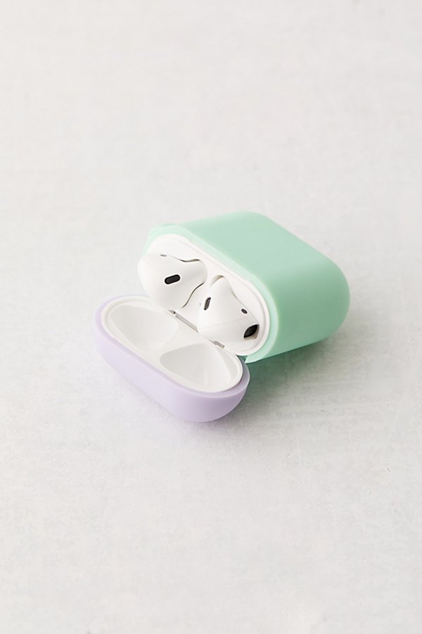 Urban Outfitters Silicone Duo Cap Airpods Case In Mint