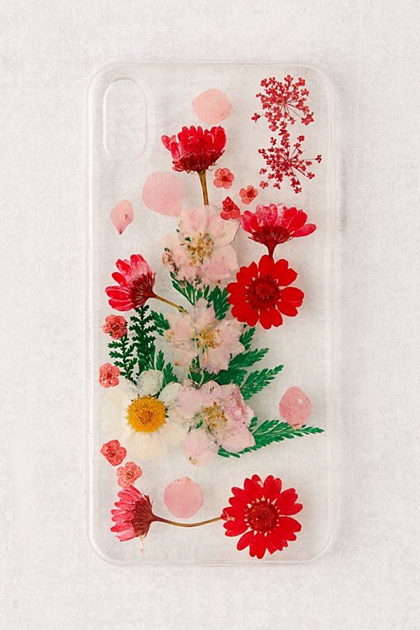 Recover Red Pressed Flowers Clear Iphone Case In Iphone Xs Max