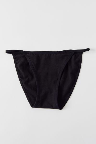 Out From Under Simple Cotton String Bikini In Black