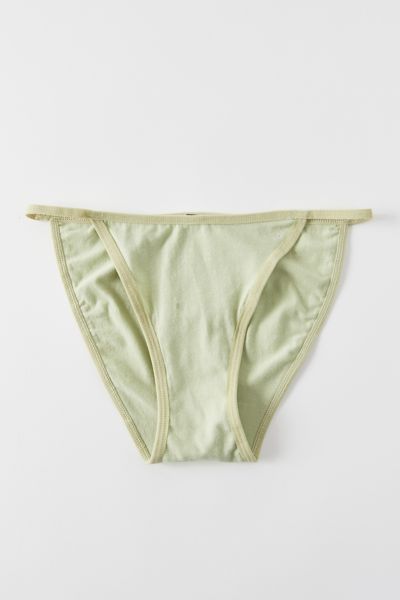 Out From Under Simple Cotton String Bikini In Green