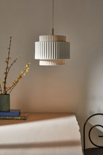 URBAN OUTFITTERS TRISTAN CERAMIC PENDANT LIGHT IN IVORY AT URBAN OUTFITTERS 55384481