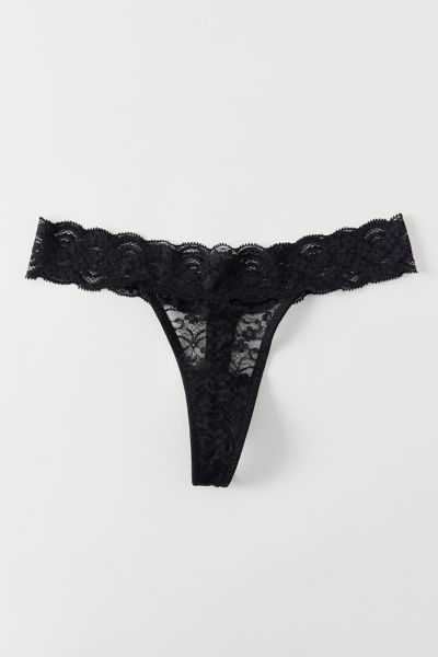 Out From Under All-over Lace Thong In Black