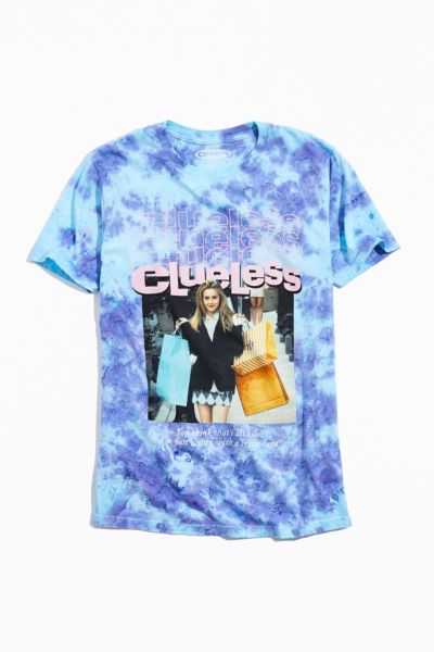 Urban Outfitters Clueless Tie-dye Graphic Tee In Blue Multi