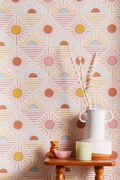 Urban Outfitters Geo Sun Removable Wallpaper