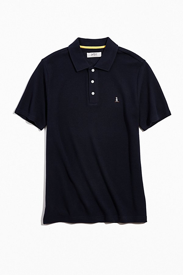 Original Penguin Uo Exclusive Knit Mesh Polo Shirt In Blue