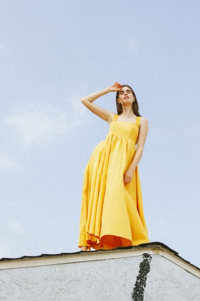 urban outfitters yellow maxi dress