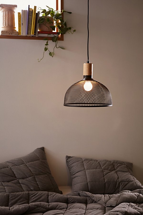 Urban Outfitters Dale Large Caged Pendant Light In Black