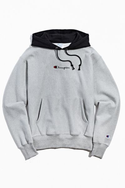 Champion Colorblock Hoodie Sweatshirt In Washed Black ModeSens