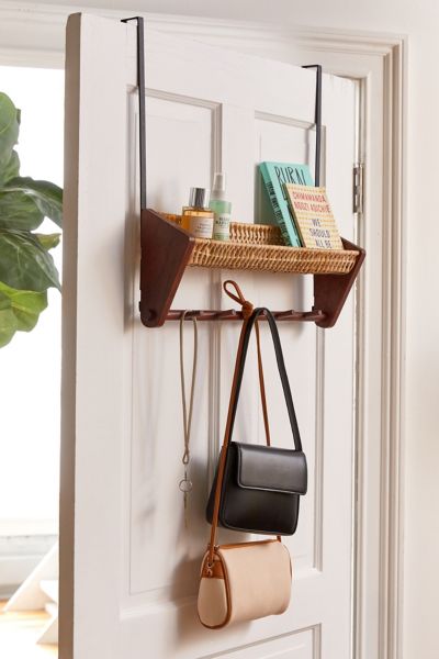 Urban Outfitters Mason Over-the-door Multi-hook Storage Shelf In Brown