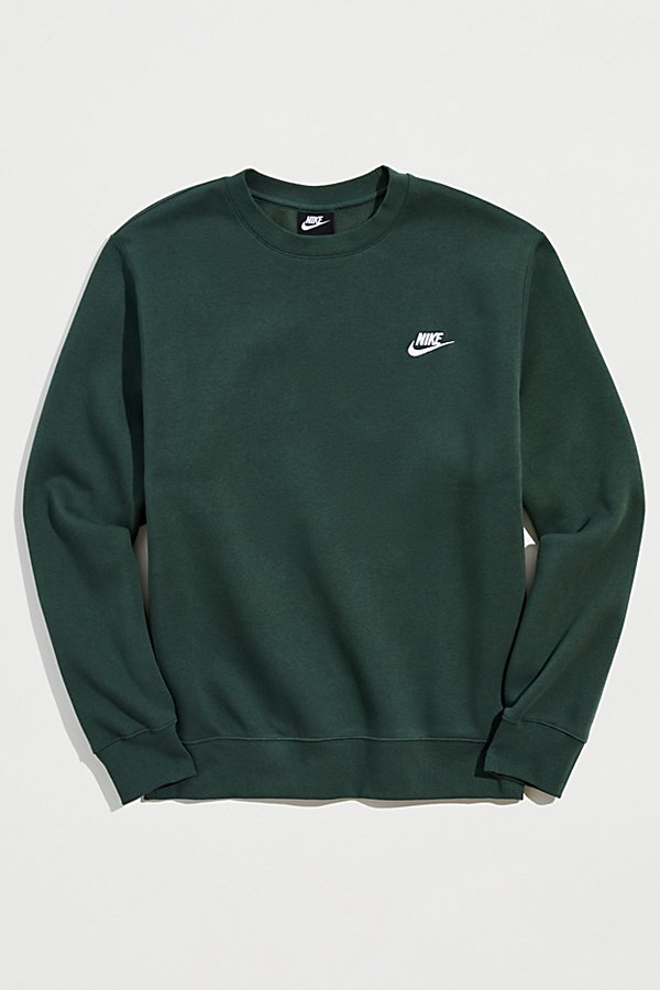 Nike Sportswear Club Fleece Pullover Crew Neck Sweatshirt In Dark Green