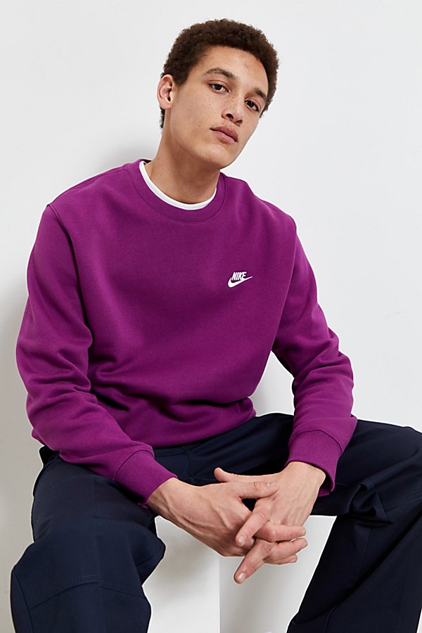 Nike Sportswear Club Fleece Crew Neck Sweatshirt In Purple