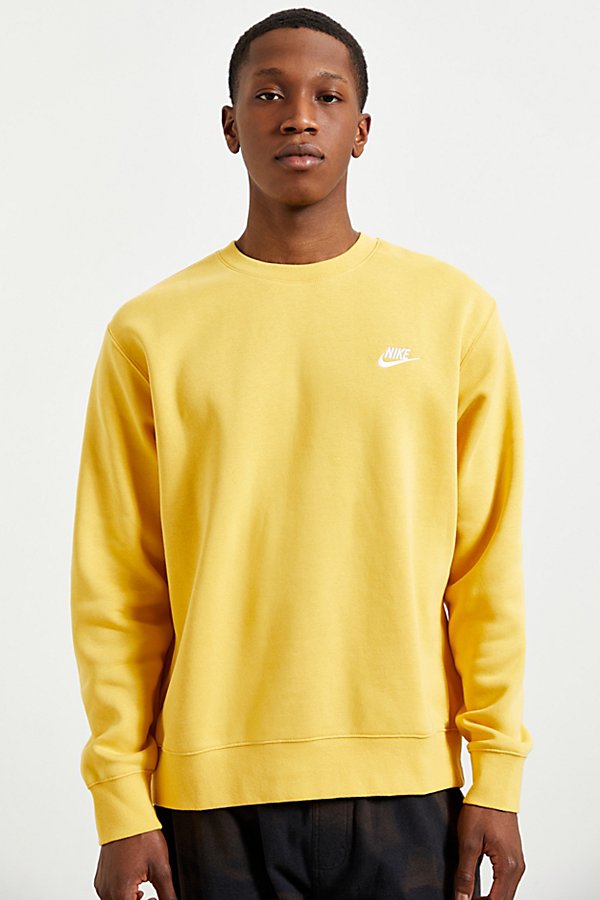Nike Sportswear Club Fleece Crew Neck Sweatshirt In Dark Yellow