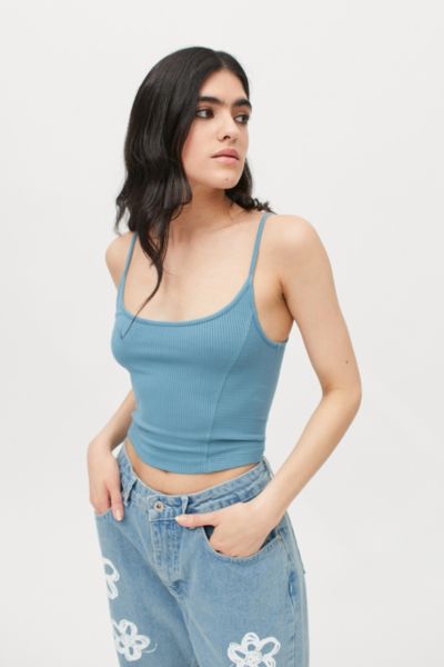 Urban Outfitters Uo Cabana Cropped Cami In Blue