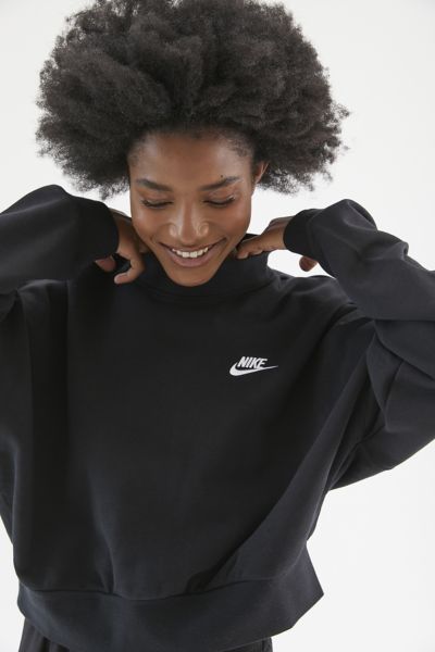 Nike Sportswear Essential Mock Neck Sweatshirt In Black