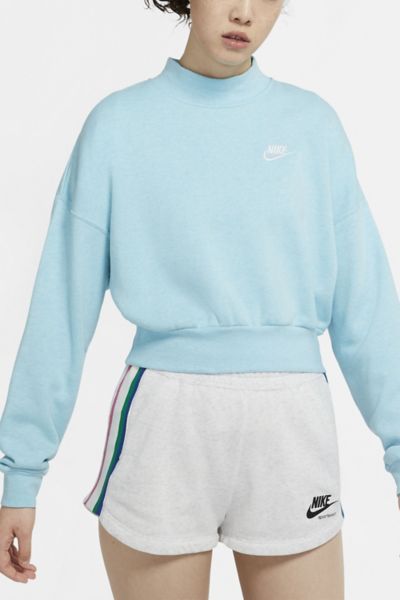 Nike Sportswear Essential Fleece Mock Neck Sweatshirt In Sky