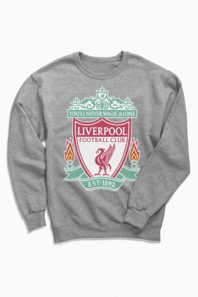 Urban Outfitters Liverpool Football Club Crew Neck Sweatshirt In Grey