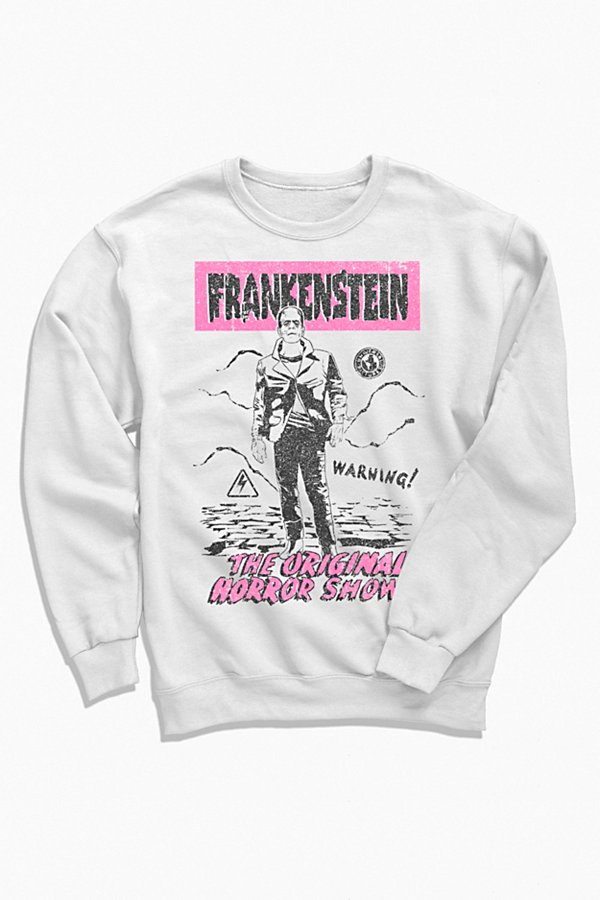 Urban Outfitters Universal Monsters Frankenstein Crew Neck Sweatshirt In White