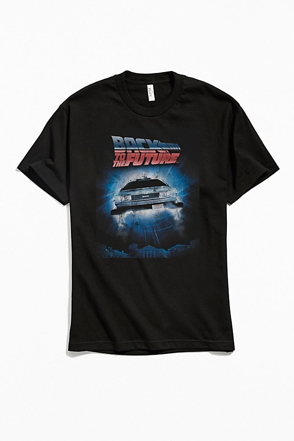 Urban Outfitters Back To The Future Flying Delorean Tee In Black