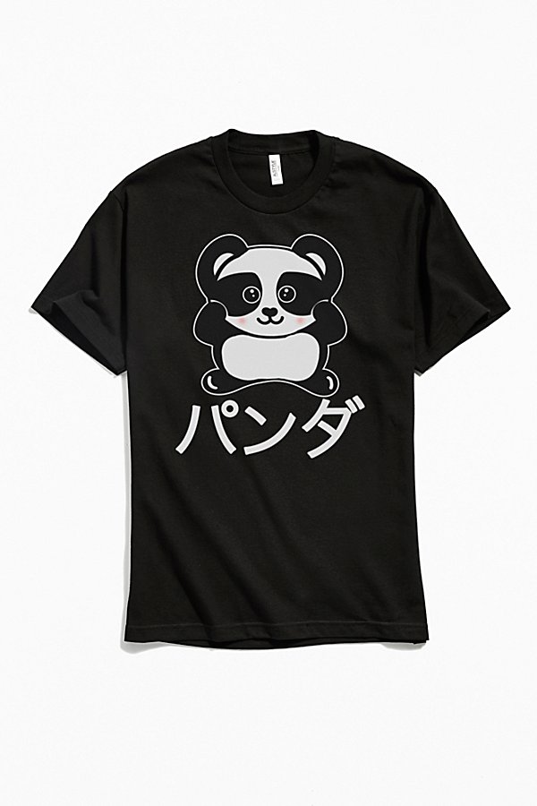 Urban Outfitters Anime Panda Tee In Black