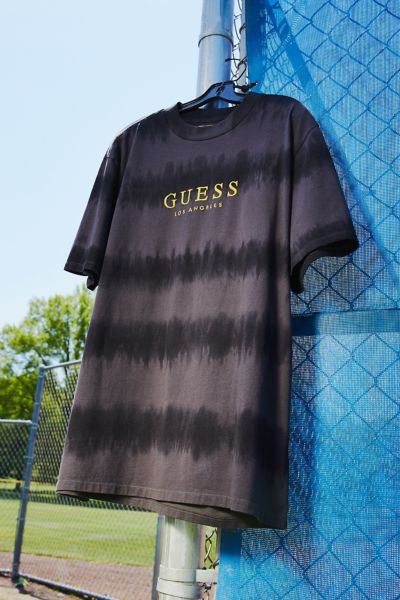 guess tie dye stripe tee