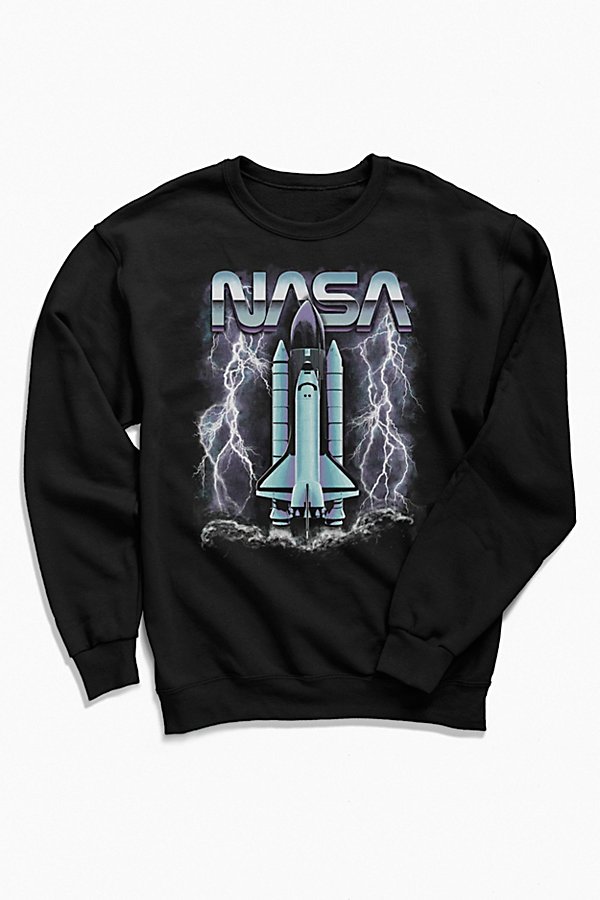Urban Outfitters Nasa Lightning Strike Crew Neck Sweatshirt In Black