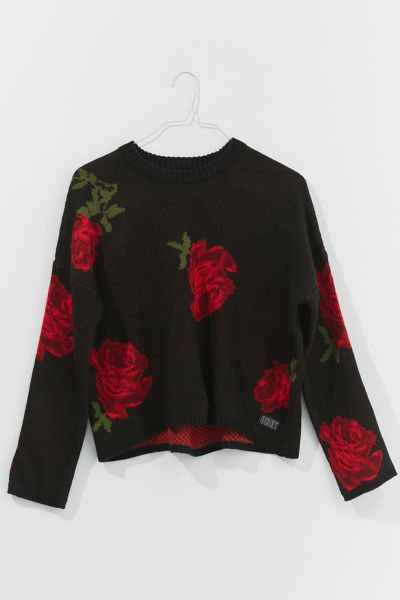 Obey Rhyme Rose Crew Neck Sweater In Black Multi ModeSens