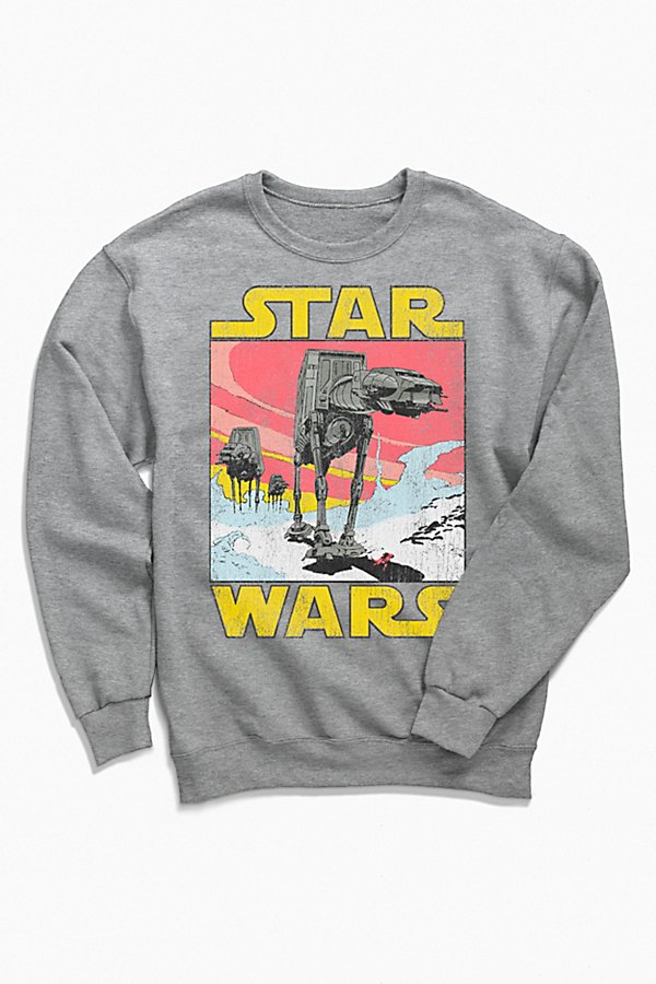 Urban Outfitters Star Wars At-at Sunset Crew Neck Sweatshirt In Grey