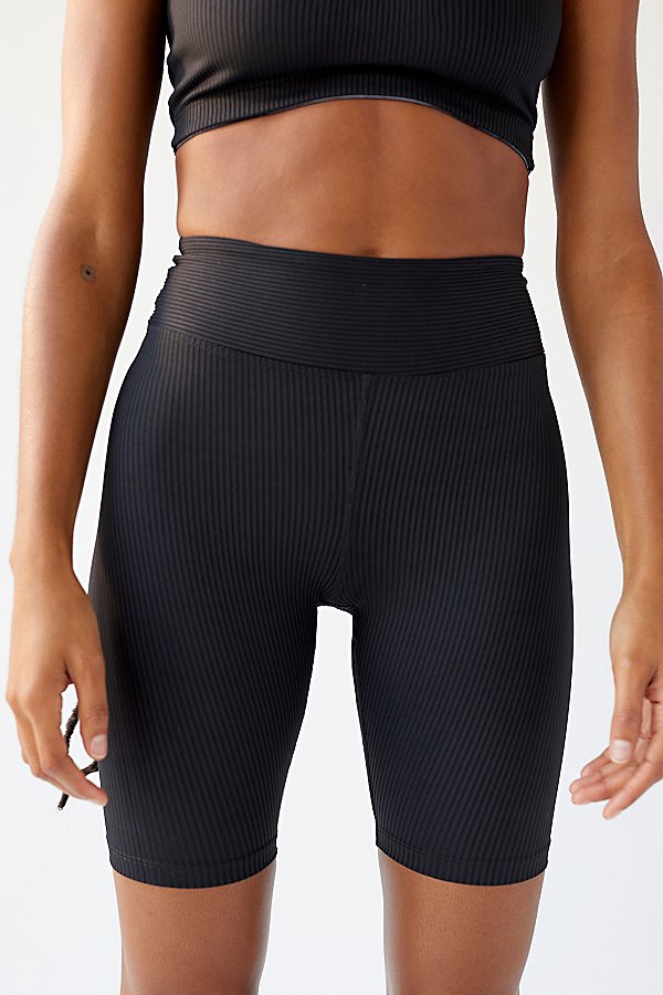 Year Of Ours Ribbed High-waisted Bike Short In Black