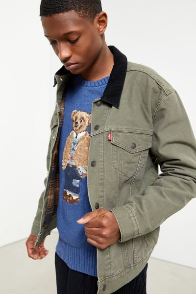 Levi's Lined Trucker Jacket In Olive | ModeSens