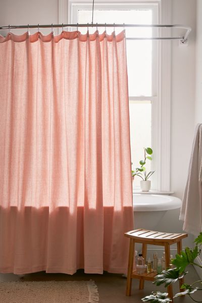 Urban Outfitters Waffle Weave Shower Curtain In Pink