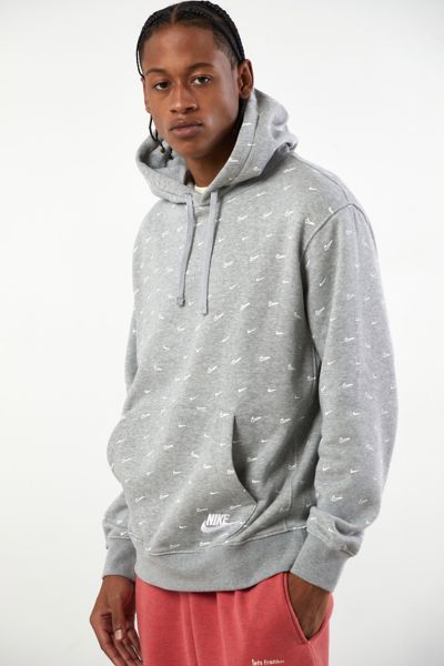 Nike All over Swoosh Print Hoodie In Gray grey ModeSens