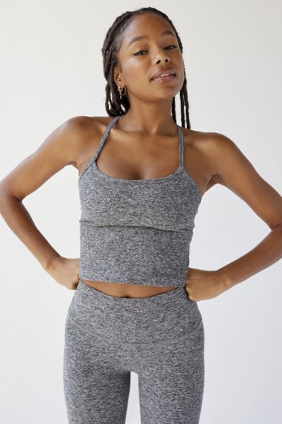 Spacedye Slim Racerback Cropped Tank - White Light