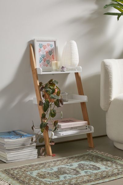 Urban Outfitters 3-tier Leaning Ladder Shelf In White