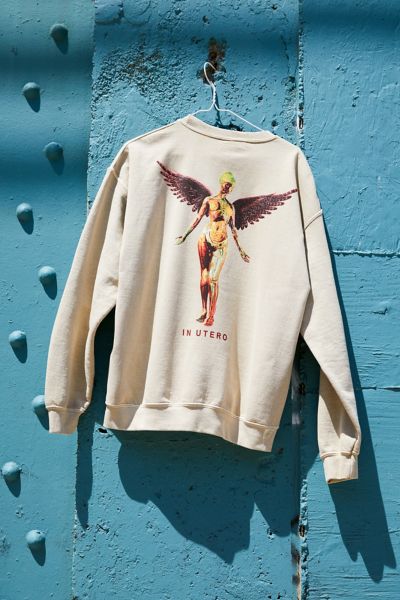 Urban Outfitters Nirvana In Utero Crew Neck Sweatshirt In Taupe
