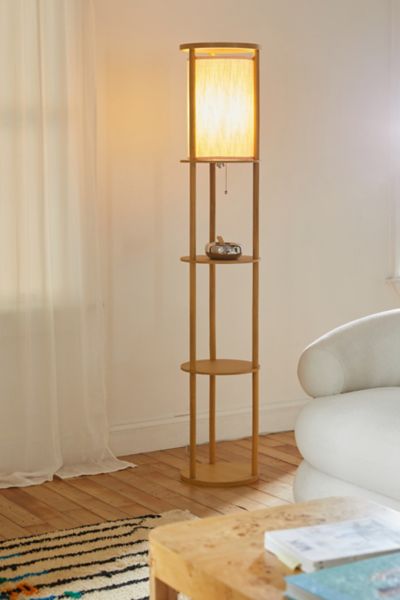 Urban Outfitters Stewart Shelf Floor Lamp In Natural