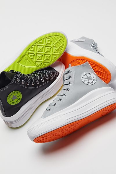 Converse Chuck Taylor All Star Move Faux Leather High Top Sneaker In Grey