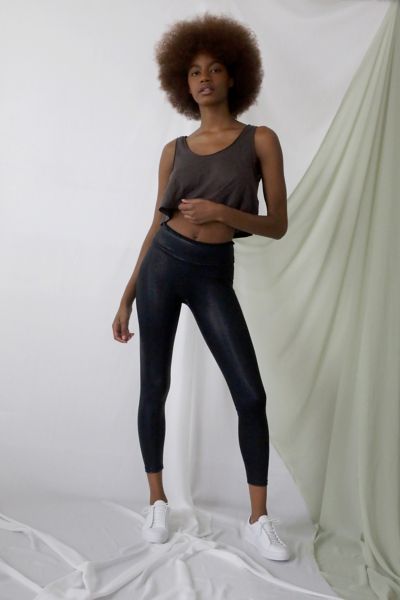 Heroine Sport Marvel Metallic High-waisted Legging In Dark Grey