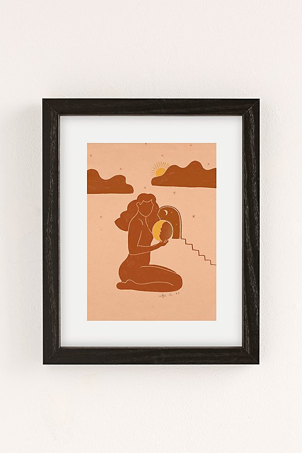 Alja Horvat Uo Exclusive Holding The Sun Art Print In Black Wood Frame